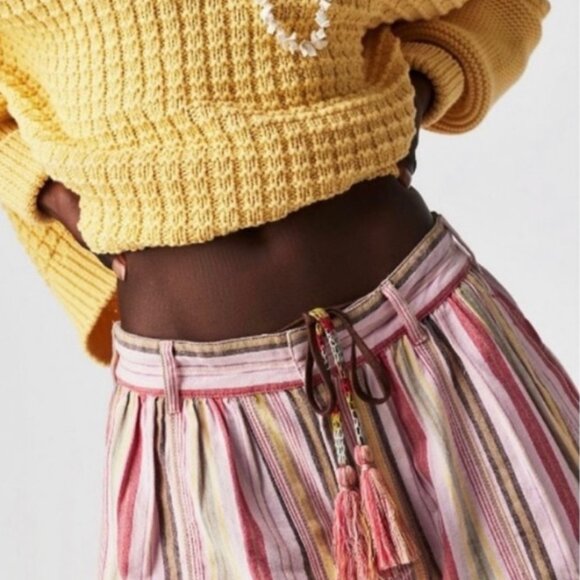 🖤 03 Free People Kahuna Pull On Harem Shorts in Pink Combo NWOT Size XS - Picture 4 of 9